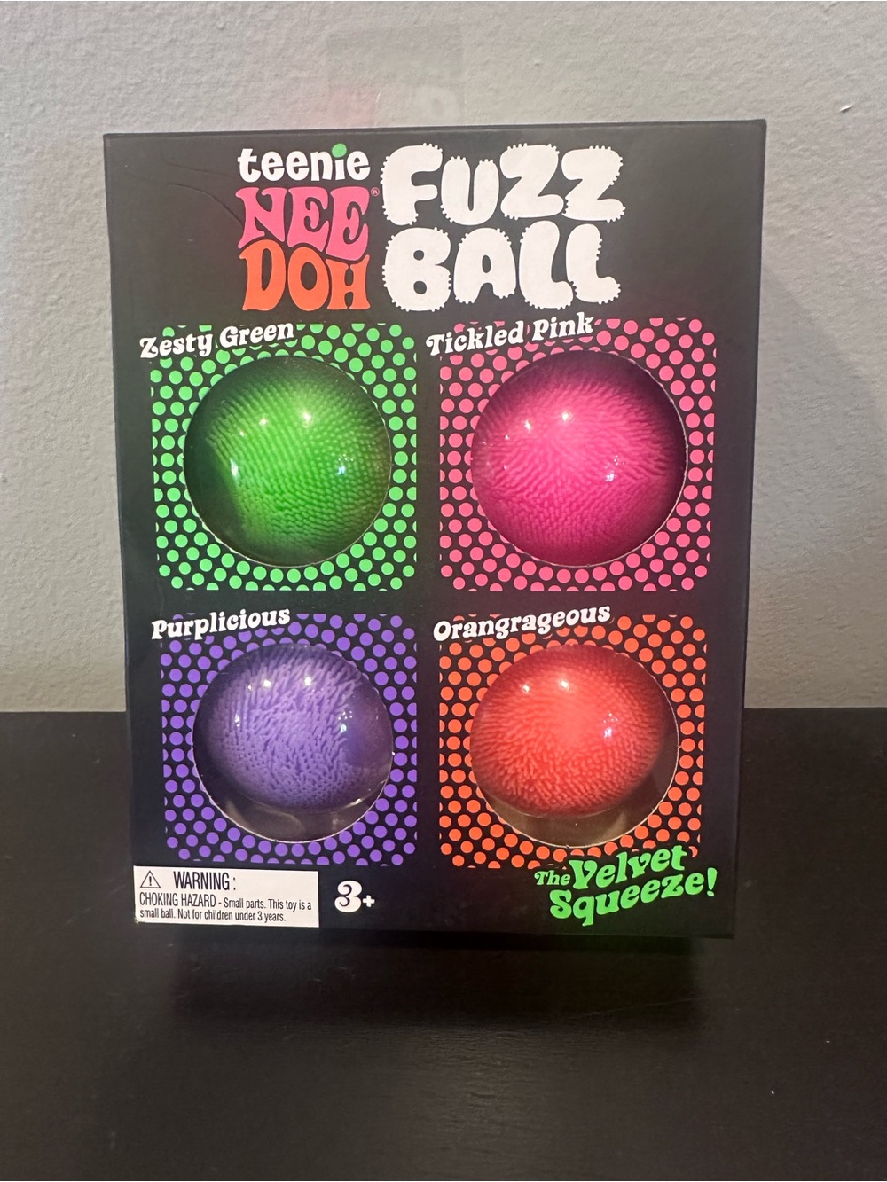 teenie NEE DOH Fuzz Ball 4-Pack — Green, Pink, Purple, Orange
